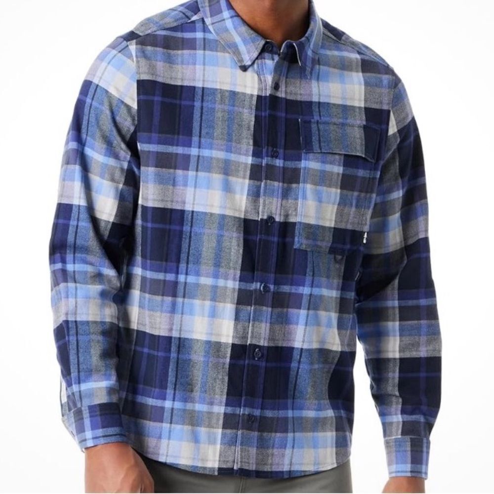 Bass Outdoor NWT PERSIAN JEWEL men’s classic fit plaid flannel button stretch